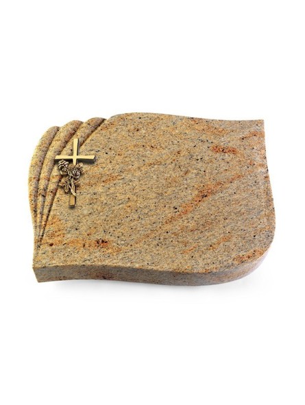 Grabstein Eterna/New-Kashmir Kreuz/Rose (Bronze)