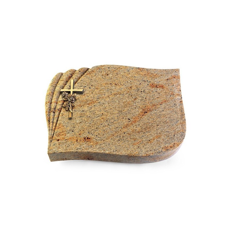 Grabstein Eterna/New-Kashmir Kreuz/Rose (Bronze)