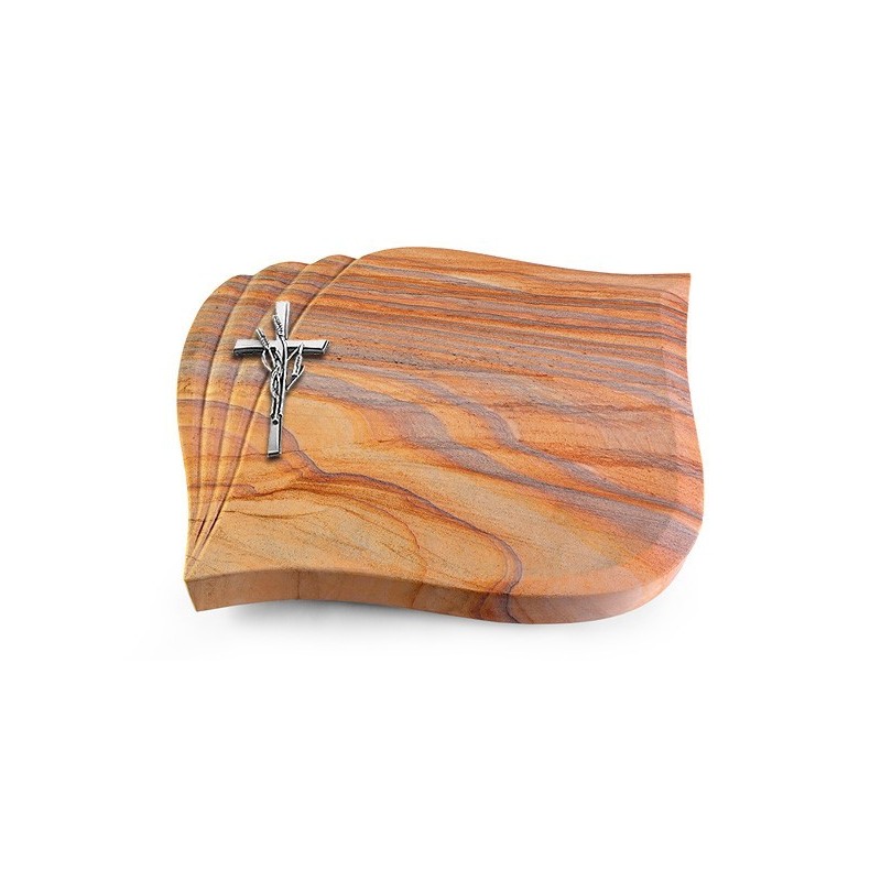 Grabstein Eterna/Rainbow Kreuz/Ähren (Alu)