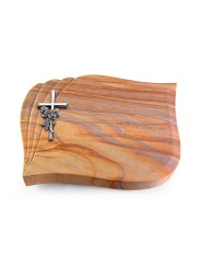 Grabstein Eterna/Rainbow Kreuz/Rose (Alu)