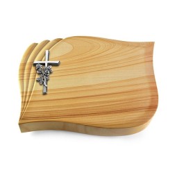 Grabstein Eterna/Woodland Kreuz/Rose (Alu)