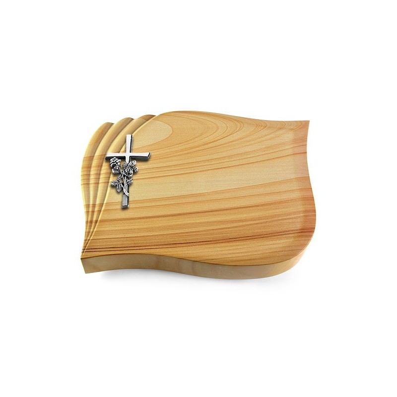Grabstein Eterna/Woodland Kreuz/Rose (Alu)