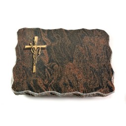 Grabplatte Barap Pure Kreuz/Rose (Bronze)