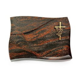 Grabstein Firenze/Aruba Kreuz/Rose (Bronze)