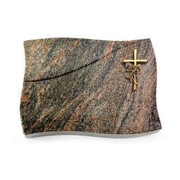 Grabstein Firenze/Himalaya Kreuz/Rose (Bronze)