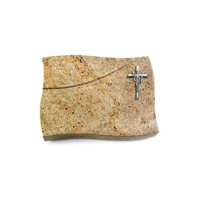 Grabstein Firenze/Kashmir Kreuz/Ähren (Alu)