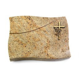 Grabstein Firenze/Kashmir Kreuz/Rose (Bronze)