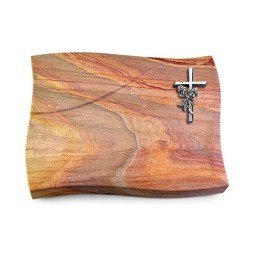 Grabstein Firenze/Rainbow Kreuz/Rose (Alu)