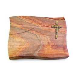 Grabstein Firenze/Rainbow Kreuz/Ähren (Bronze)