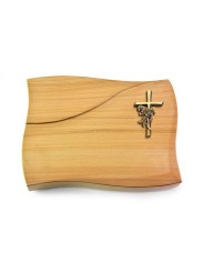 Grabstein Firenze/Woodland Kreuz/Rose (Bronze)