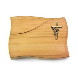 Grabstein Firenze/Woodland Kreuz/Rose (Bronze)