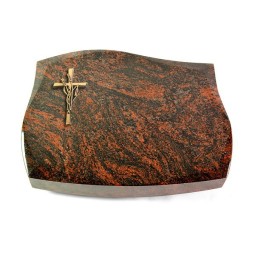 Grabstein Galaxie/Aruba Kreuz/Ähren (Bronze)