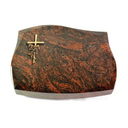 Grabstein Galaxie/Aruba Kreuz/Rose (Bronze)