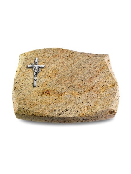 Grabstein Galaxie/Kashmir Kreuz/ Ähren (Alu)