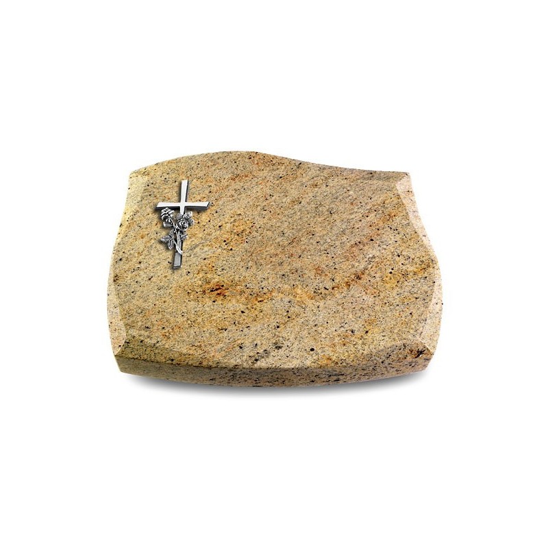 Grabstein Galaxie/Kashmir Kreuz/ Rosen (Alu)
