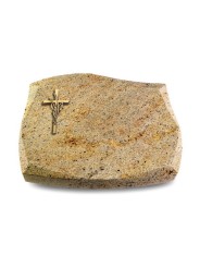 Grabstein Galaxie/Kashmir Kreuz/ Ähren (Bronze)