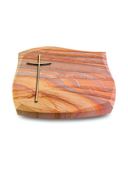 Grabstein Galaxie/Rainbow Kreuz 2 (Bronze)