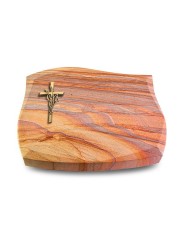 Grabstein Galaxie/Rainbow Kreuz/Ähren (Bronze)