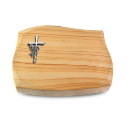 Grabstein Galaxie/Woodland Kreuz/Rosen (Alu)