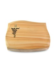 Grabstein Galaxie/Woodland Kreuz/Rose (Bronze)