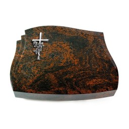 Grabstein Liberty/Aruba Kreuz/Rose (Alu)