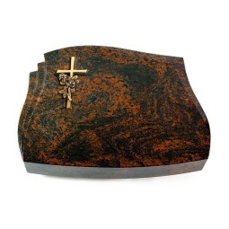 Grabstein Liberty/Aruba Kreuz/Rose (Bronze)