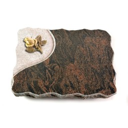 Grabplatte Barap Folio Rose 3 (Bronze)