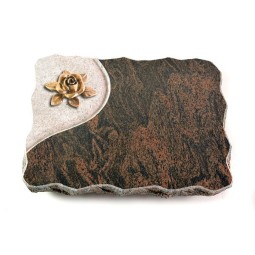 Grabplatte Barap Folio Rose 4 (Bronze)
