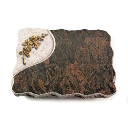 Grabplatte Barap Folio Rose 5 (Bronze)