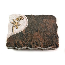 Grabplatte Barap Folio Rose 6 (Bronze)