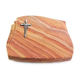 Grabstein Liberty/Rainbow Kreuz/Ähren (Alu)