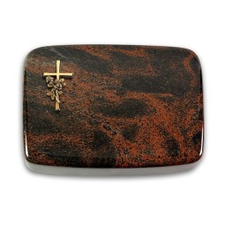 Grabstein Linea/Aruba Kreuz/Rose (Bronze)