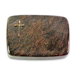 Grabstein Linea/Himalaya Kreuz/Ähren (Bronze)