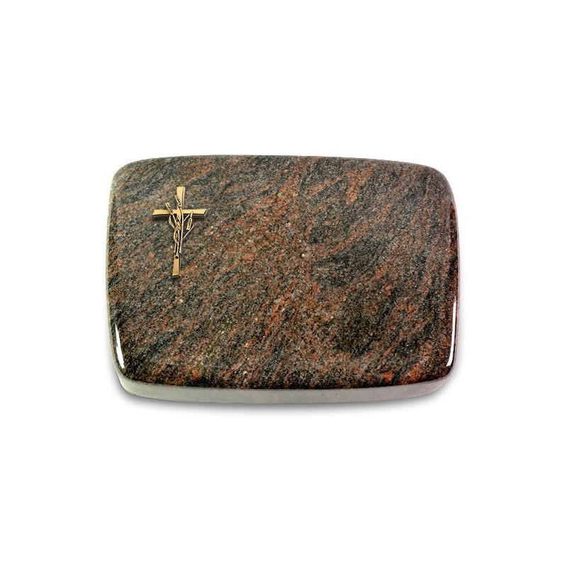 Grabstein Linea/Himalaya Kreuz/Ähren (Bronze)