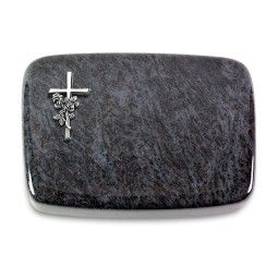 Grabstein Linea/Orion Kreuz/Rose (Alu)