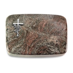 Grabstein Linea/Paradiso Kreuz/Rose (Alu)