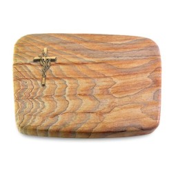 Grabstein Linea/Rainbow Kreuz/Ähren (Bronze)