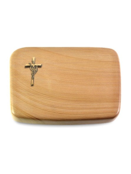 Grabstein Linea/Woodland Kreuz/Ähren (Bronze)