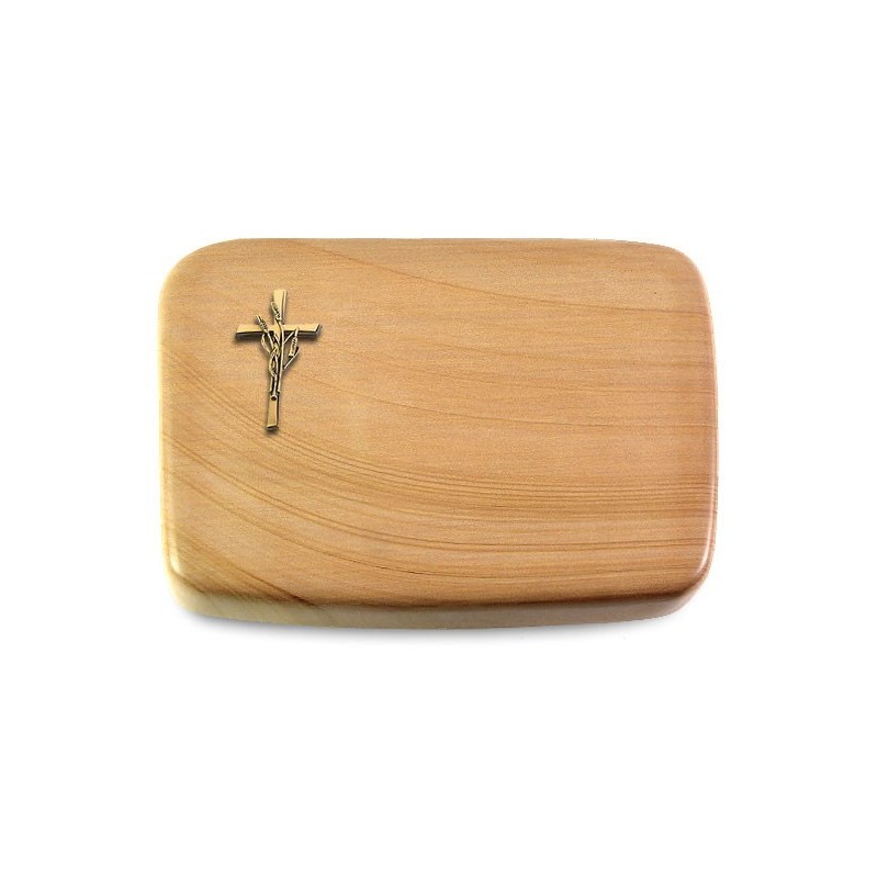 Grabstein Linea/Woodland Kreuz/Ähren (Bronze)