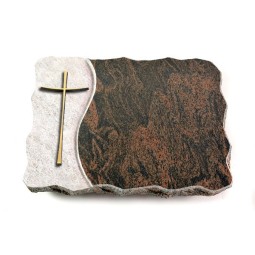 Grabplatte Barap Wave Kreuz 2 (Bronze)