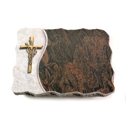 Grabplatte Barap Wave Kreuz/Ähren (Bronze)