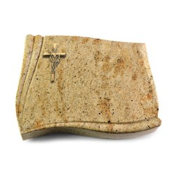 Grabstein Memory/Kashmir Kreuz/Ähren (Bronze)