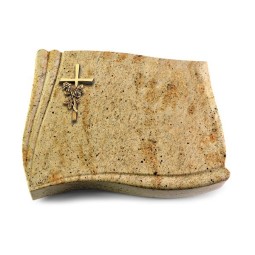 Grabstein Memory/Kashmir Kreuz/Rose (Bronze)