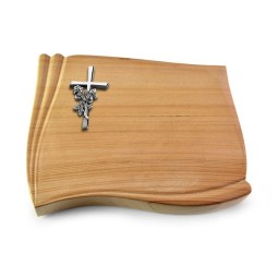 Grabstein Memory/Woodland Kreuz/Rose (Alu)