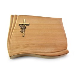 Grabstein Memory/Woodland Kreuz/Rose (Bronze)