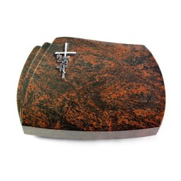 Grabstein Paris/Aruba Kreuz/Rose (Alu)