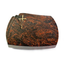 Grabstein Paris/Aruba Kreuz/Rose (Bronze)