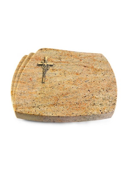 Grabstein Paris/Kashmir Kreuz/Ähren (Bronze)