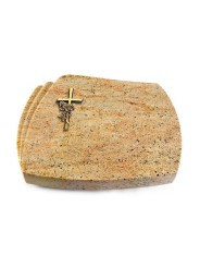 Grabstein Paris/Kashmir Kreuz/Rose (Bronze)