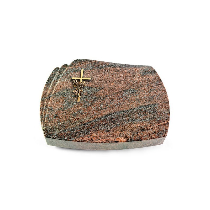 Grabstein Paris/Paradiso Kreuz/Rose (Bronze)